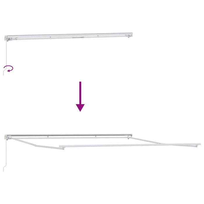 Cadru de copertină Manual Alb 400 × 350 cm Aluminiu WALTI