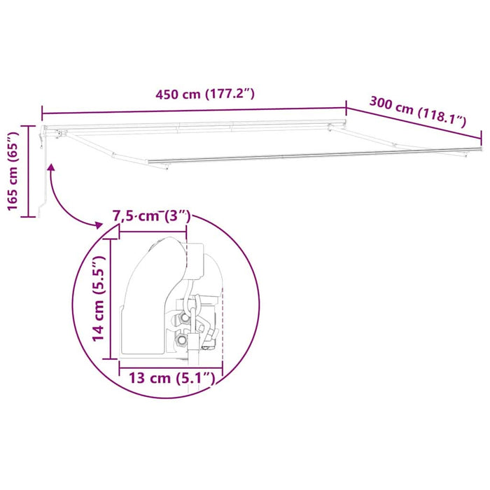 Copertină Manual Alb 4,5 × 3 m Metal - WALTI WALTI