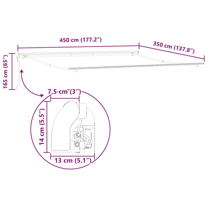 Copertină Alb 4,5 × 3,5 m Metal - WALTI WALTI