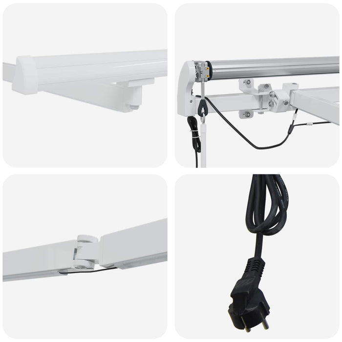 Cadru de marchiză electric cu LED și senzor 4,5 x 3,5 m Alb WALTI