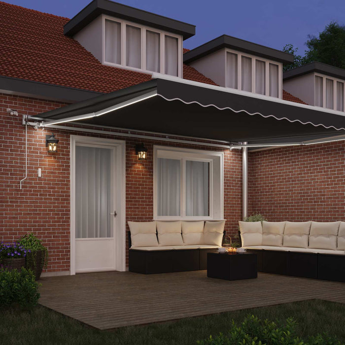 Cadru de marchiză electric cu LED și senzor 4,5 x 3,5 m Alb WALTI