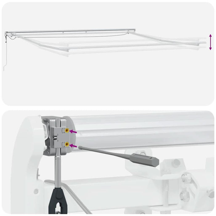 Copertină cu Manual Alb 4,5 × 3,5 m Metal - WALTI WALTI