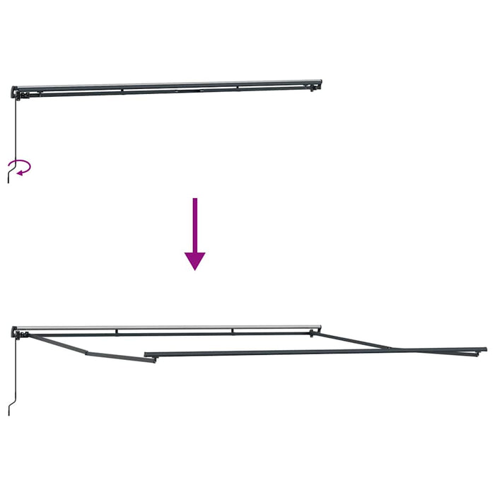 Cadru de copertină Manual Antracit 400 × 350 cm Aluminiu WALTI