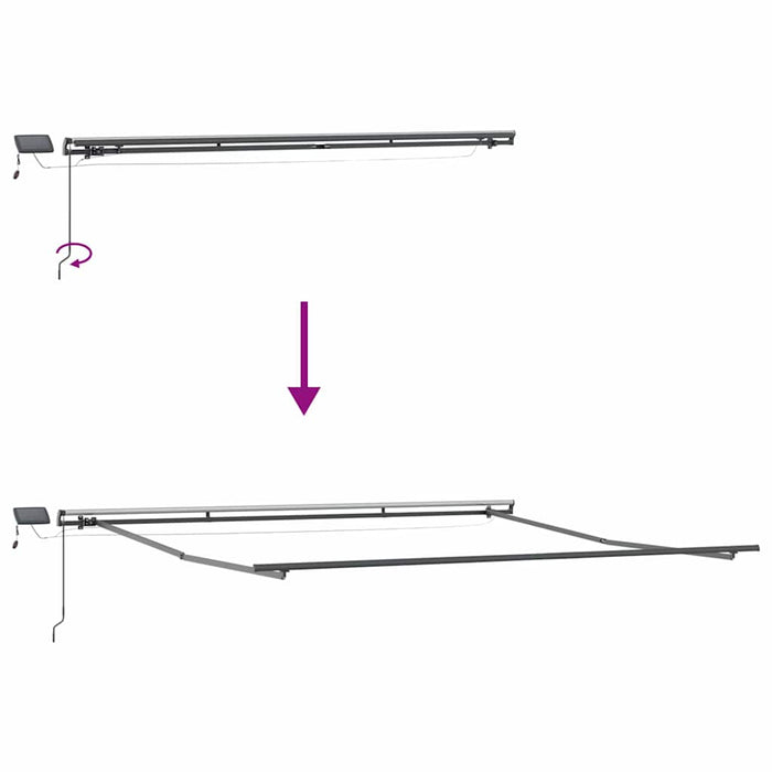 Cadru de copertină Manual Antracit 500 × 350 cm Aluminiu - WALTI WALTI
