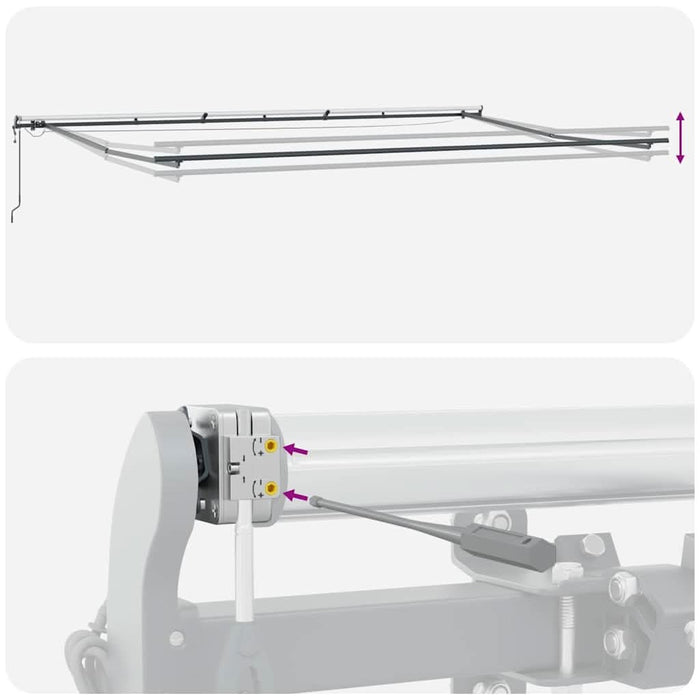 Copertină cu Manual Antracit 6 × 3,5 m Metal - WALTI WALTI