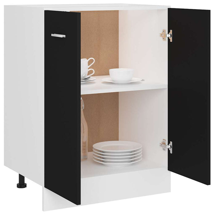 Dulap inferior “Lyon”, negru, 60 x 46 x 81,5 cm, lemn prelucrat WALTI