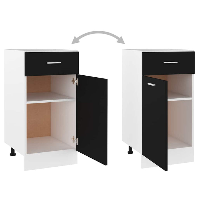 Dulap inferior cu sertar “Lyon”, negru, 40x46x81,5 cm WALTI