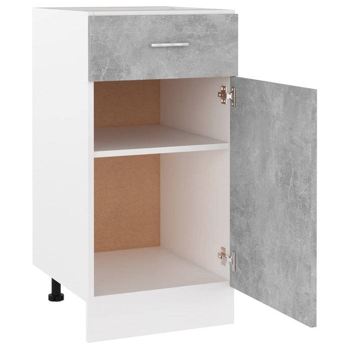 Dulap inferior cu sertar gri beton 40x46x81,5 cm lemn prelucrat WALTI