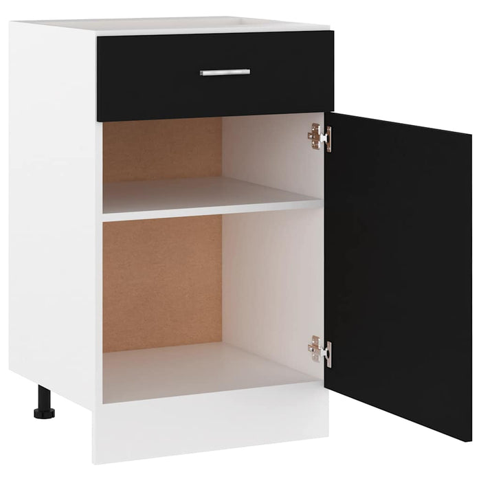 Dulap inferior cu sertar “Lyon”, negru, 50x46x81,5 cm WALTI
