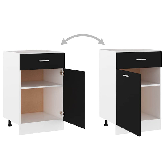 Dulap inferior cu sertar “Lyon”, negru, 50x46x81,5 cm WALTI