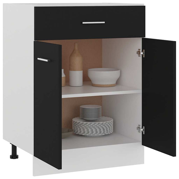 Dulap inferior cu sertar “Lyon”, negru, 60x46x81,5 cm WALTI
