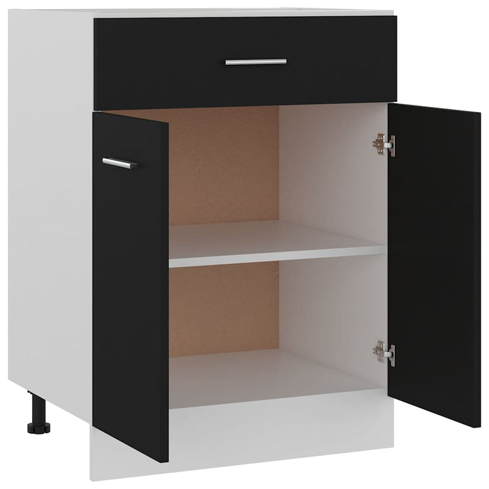 Dulap inferior cu sertar “Lyon”, negru, 60x46x81,5 cm WALTI