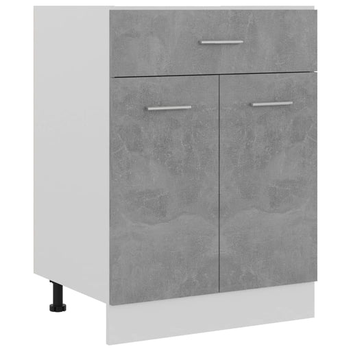 Dulap inferior cu sertar, gri beton 60x46x81,5 cm lemn compozit - WALTI WALTI