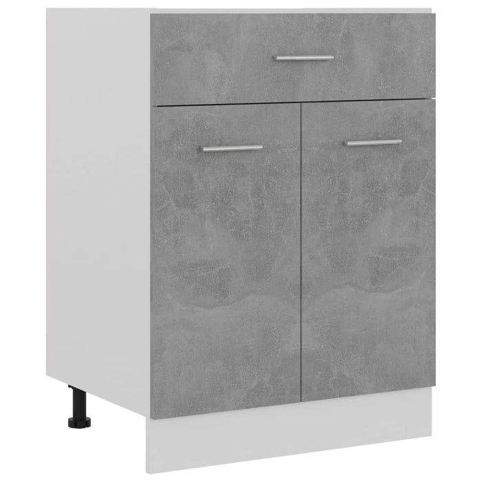 Dulap inferior cu sertar, gri beton 60x46x81,5 cm lemn compozit WALTI