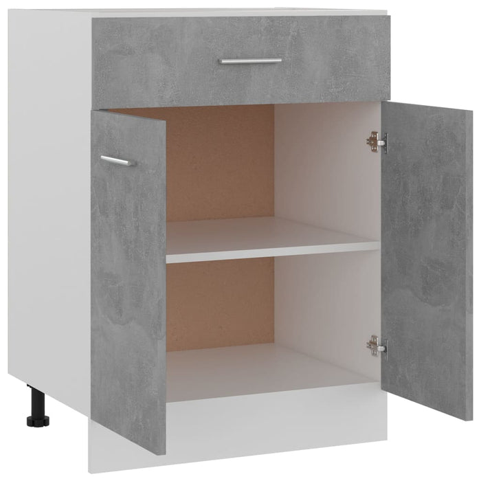 Dulap inferior cu sertar, gri beton 60x46x81,5 cm lemn compozit WALTI