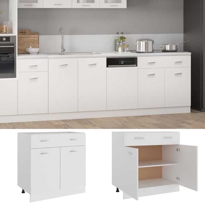 Dulap inferior cu sertar “Lyon”, alb, 80x46x81,5 cm WALTI