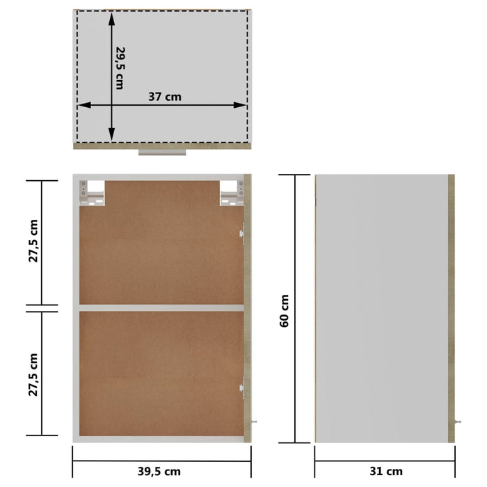 Dulap suspendat “Lyon” stejar Sonoma 39,5 x 31 x 60 cm WALTI