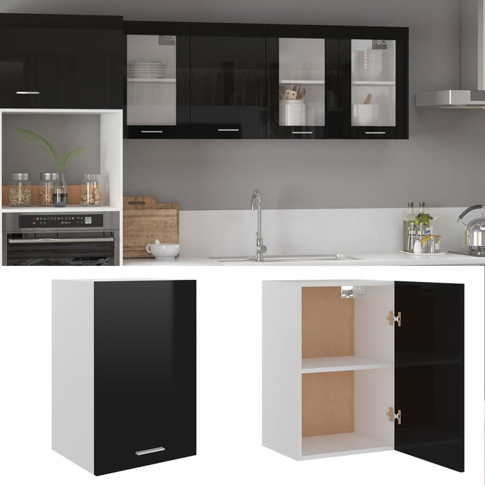 Dulap suspendat “Lyon” negru extralucios 39,5x31x60 cm WALTI