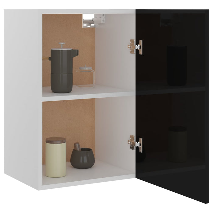 Dulap suspendat “Lyon” negru extralucios 39,5x31x60 cm WALTI