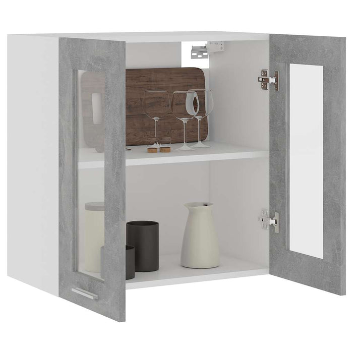 Dulap de sticlă suspendat “Lyon” gri beton 60x31x60 cm WALTI