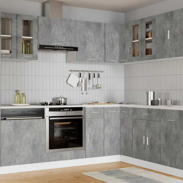 Dulap de sticlă suspendat “Lyon” gri beton 60x31x60 cm WALTI