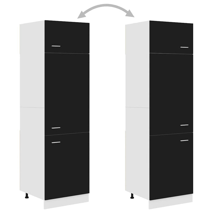 Dulap de frigider “Lyon”, negru, 60x57x207 cm, lemn prelucrat WALTI