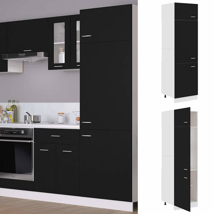Dulap de frigider “Lyon”, negru, 60x57x207 cm, lemn prelucrat WALTI