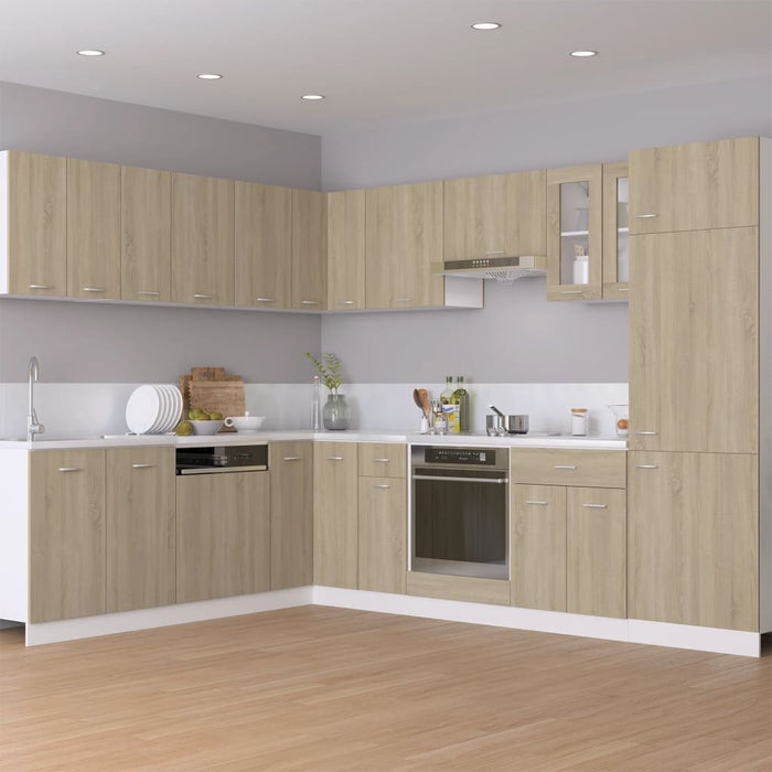 Dulap de frigider, stejar sonoma, 60x57x207 cm, lemn prelucrat WALTI