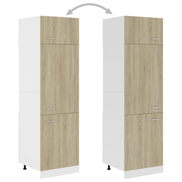 Dulap de frigider, stejar sonoma, 60x57x207 cm, lemn prelucrat WALTI