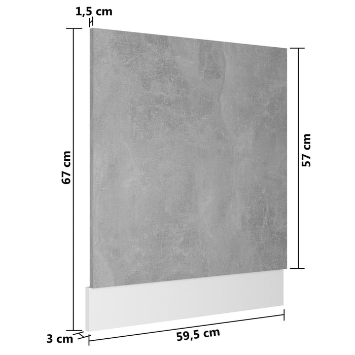 Panou frontal mașină spălat vase “Lyon”, gri beton 59,5x3x67 cm WALTI