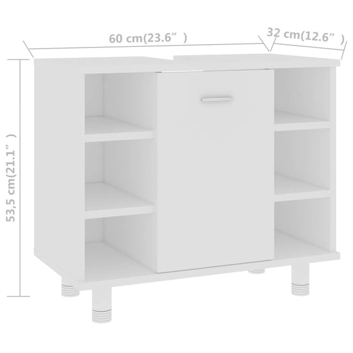 Dulap de baie, alb, 60x32x53,5 cm, lemn prelucrat - WALTI WALTI