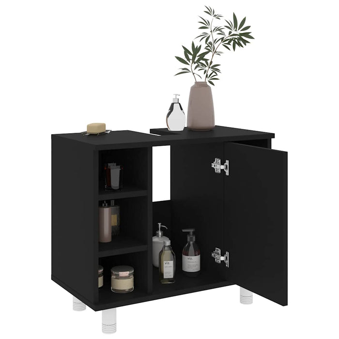 Dulap de baie, negru, 60 x 32 x 53,5 cm, lemn prelucrat WALTI