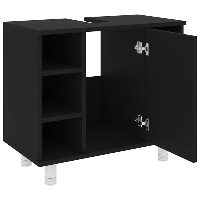 Dulap de baie, negru, 60 x 32 x 53,5 cm, lemn prelucrat WALTI