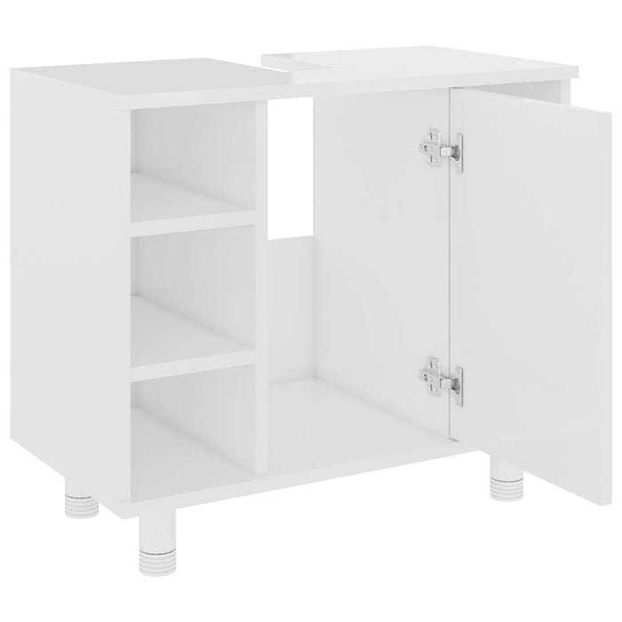 Dulap de baie, alb extralucios, 60x32x53,5 cm, lemn prelucrat WALTI