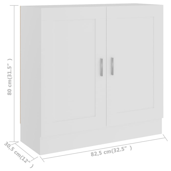 Bibliotecă, alb, 82,5x30,5x80 cm, lemn prelucrat WALTI