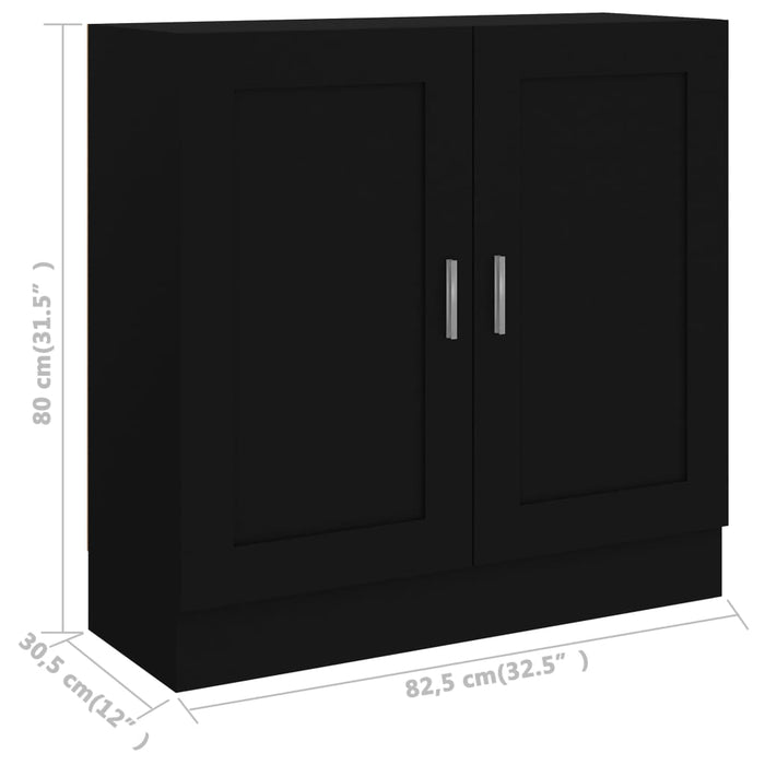 Bibliotecă, negru, 82,5x30,5x80 cm, lemn prelucrat WALTI