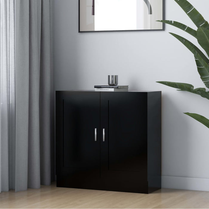 Bibliotecă, negru, 82,5x30,5x80 cm, lemn prelucrat WALTI