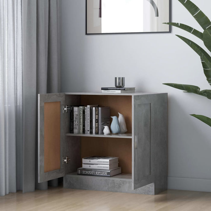Bibliotecă, gri beton, 82,5x30,5x80 cm, lemn prelucrat WALTI