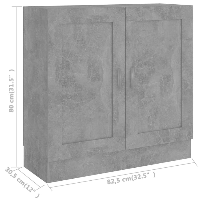 Bibliotecă, gri beton, 82,5x30,5x80 cm, lemn prelucrat WALTI