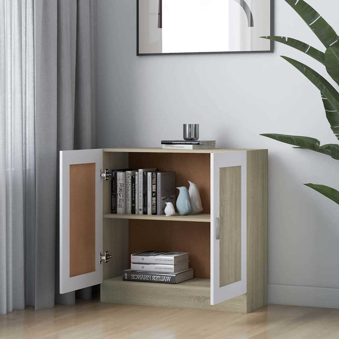 Bibliotecă, alb și stejar Sonoma, 82,5 x 30,5 x 80 cm, PAL WALTI