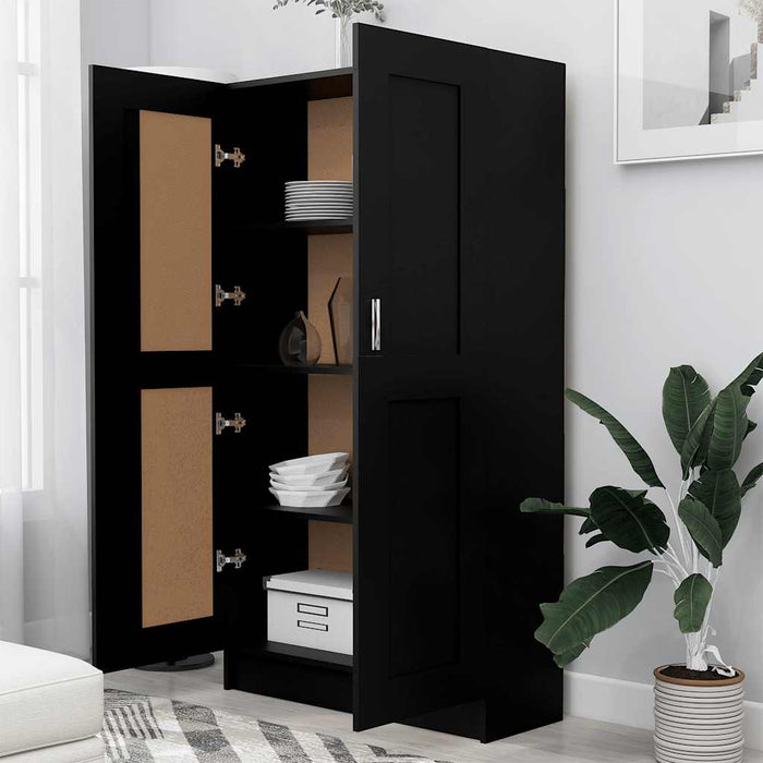 Bibliotecă, negru, 82,5x30,5x150 cm, lemn prelucrat - WALTI WALTI