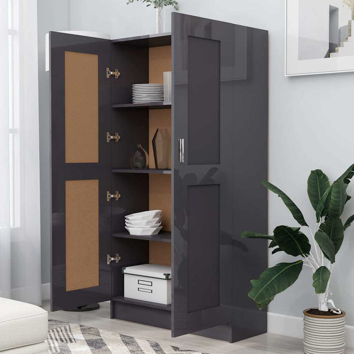 Bibliotecă, gri extralucios, 82,5 x 30,5 x 150 cm, PAL WALTI