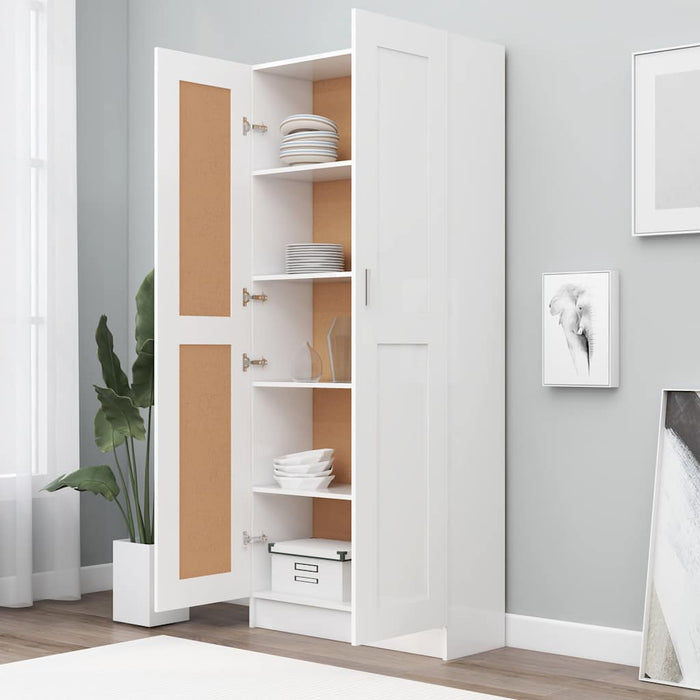 Bibliotecă, alb, 82,5x30,5x185,5 cm, lemn prelucrat WALTI