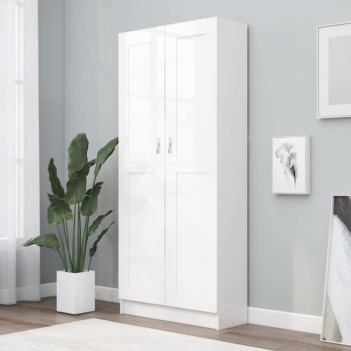 Bibliotecă, alb, 82,5x30,5x185,5 cm, lemn prelucrat WALTI