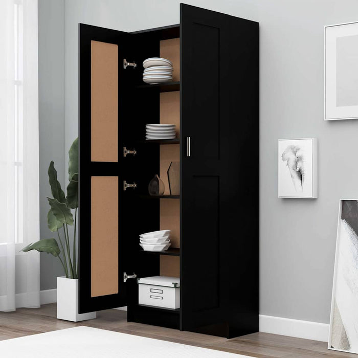Bibliotecă, negru, 82,5x30,5x185,5 cm, lemn prelucrat WALTI