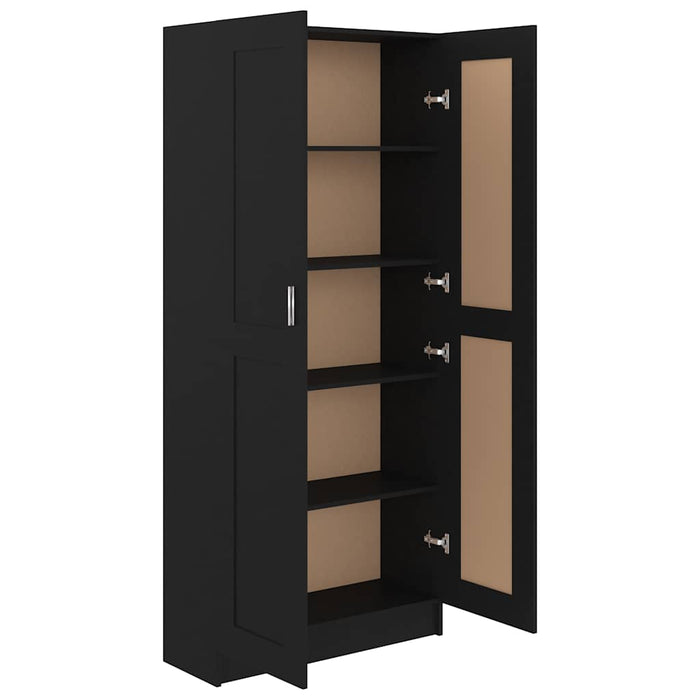Bibliotecă, negru, 82,5x30,5x185,5 cm, lemn prelucrat WALTI