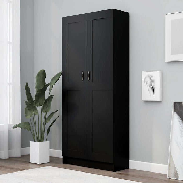 Bibliotecă, negru, 82,5x30,5x185,5 cm, lemn prelucrat WALTI