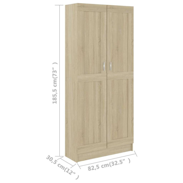 Bibliotecă, stejar sonoma, 82,5x30,5x185,5 cm, lemn prelucrat WALTI