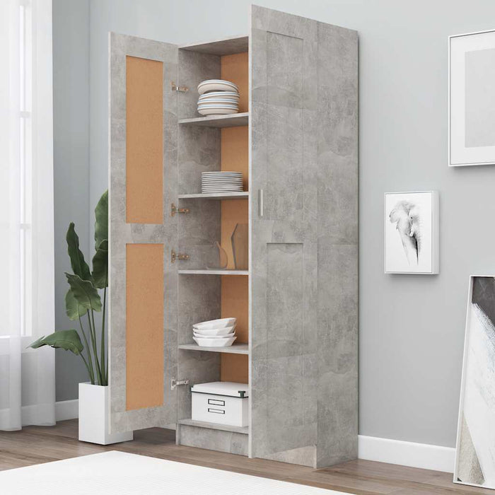 Bibliotecă, gri beton, 82,5 x 30,5 x 185,5 cm, lemn prelucrat WALTI