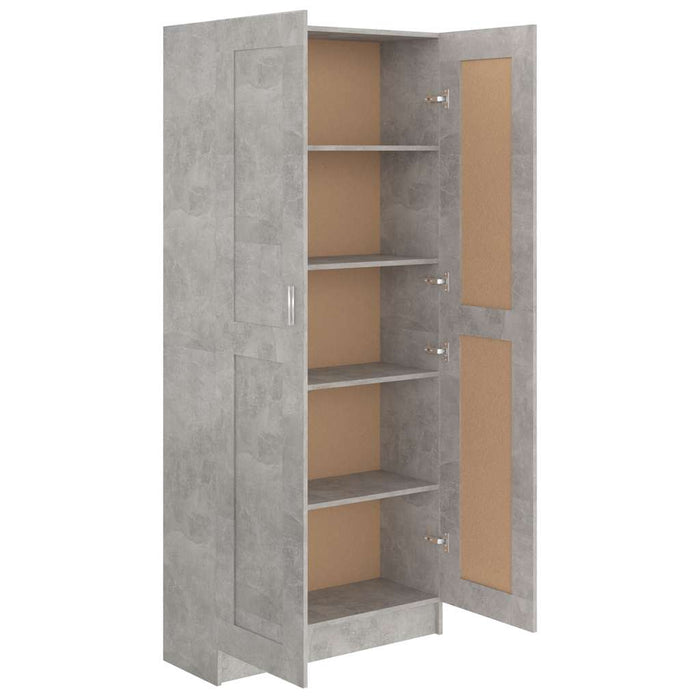 Bibliotecă, gri beton, 82,5 x 30,5 x 185,5 cm, lemn prelucrat WALTI